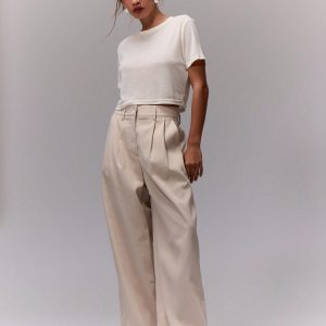 MUSERA Business,Fall Clothes,Teacher Outfit,Work High Waist Double Pleated Trousers