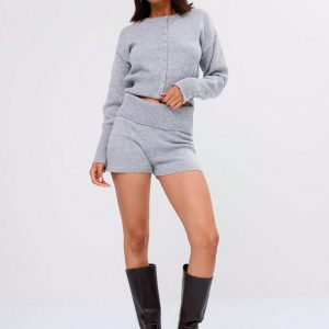 MUSERA Fall Clothes Knitted Foldover Waistband Hot-Pants